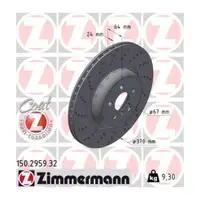 Zimmermann FORMULA F Brake Disc Set for BMW 5 Series G30, G31; 6 Series G32; 7 Series G11, G12 (Rear)