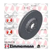 Zimmermann FORMULA Z Bremsscheiben Satz f&uuml;r BMW X5 F15 X5M F85 X6 F16 M50d X6M F86 vorne