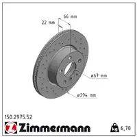 Zimmermann SPORT Bremsscheiben + Bremsbel&auml;ge + Sensor f&uuml;r BMW 3er G20 318d 136/150 vorne