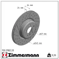 ZIMMERMANN Brake Discs + Brake Pads + Sensor for BMW 3 Series G20 with M Sport Rear Brakes