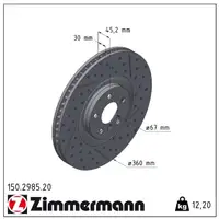 ZIMMERMANN Brake Discs + Pads + Sensor for BMW 1 Series F40 and 2 Series M Performance Front Brakes