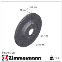 ZIMMERMANN Brake Discs + Brake Pads + Sensor for BMW 2 Series F44 218i, M235i, 216-220d (Rear)