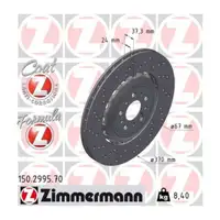 Zimmermann FORMULA Z Bremsscheiben + Bremsbel&auml;ge + Sensor f&uuml;r BMW M3 G80 M4 G82 G83 hinten