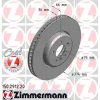 ZIMMERMANN Brake Disc Set for BMW 5 Series F10, F11, F07; 6 Series F12, F13, F06; 7 Series F01&ndash;F04 (Front)