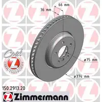 ZIMMERMANN Brake Disc Set for BMW 5 Series F10, F11, F07; 6 Series F12, F13, F06; 7 Series F01&ndash;F04 (Front)