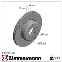 ZIMMERMANN Brake Discs + Pads + Sensor for BMW E81 E87 with M Performance (March 2010) - Front