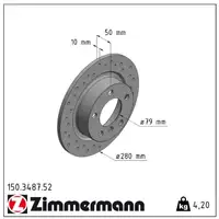 Zimmermann SPORT Brake Disc Set for MINI Countryman R60 + Paceman R61 (Rear)
