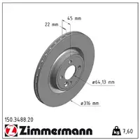 ZIMMERMANN Brake Discs + Brake Pads + Wako for MINI R56, R57, R55 (up to August 2010) &ndash; Front