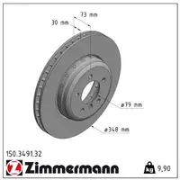 Zimmermann FORMULA F Brake Disc Set for BMW Z4 E89 sDrive35i and sDrive35is (Front)