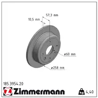 ZIMMERMANN Brake Disc Set for Chevrolet Daewoo Lacetti Nubira (Rear)