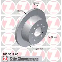 ZIMMERMANN 180.3019.20 Rear brake discs for CITROEN Jumper, FIAT Ducato, and PEUGEOT Boxer