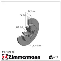 ZIMMERMANN Bremsscheiben + Radlager + Bel&auml;ge f&uuml;r CITROEN C4 2 1.6 VTi 120 + 1.6 HDi hinten