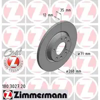 ZIMMERMANN Brake Discs for CITROEN C4 Picasso 2, PEUGEOT 308 2, 508 2, 3008 Rifter (Rear)