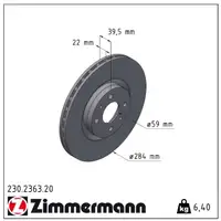 ZIMMERMANN Brake Disc Set for ALFA ROMEO 145, FIAT Punto, LANCIA Delta (Front)
