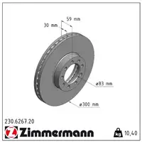 ZIMMERMANN Bremsscheiben Satz f&uuml;r IVECO Daily 4 60C15 5 60C18 65C18 vorne