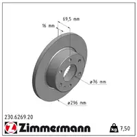 ZIMMERMANN Brake Disc Set for IVECO Daily 4.5 (model year 2006 and later) &ndash; 6-hole rear