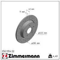 Zimmermann SPORT Bremsscheiben Satz f&uuml;r FORD Focus/C-Max DM2 Focus 2 MK2 hinten