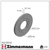 ZIMMERMANN Bremsscheiben Satz f&uuml;r FORD TRANSIT mit Heckantrieb 2006-2014 hinten