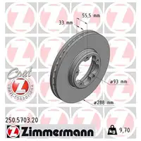 ZIMMERMANN Brake Disc Set for FORD Transit V363 2.0 EcoBlue (Front) 2221678