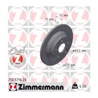 ZIMMERMANN Brake Kit: Brake Discs + Brake Pads for FORD Puma J2K CF7 (Rear)