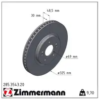 ZIMMERMANN Bremsscheiben Satz f&uuml;r HYUNDAI Tucson NX4 vorne 51712-N7100