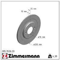 ZIMMERMANN Brake Discs + Pads for HYUNDAI i40 VF 17/18-inch Rear