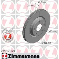 ZIMMERMANN Bremsscheiben + Bel&auml;ge f&uuml;r HYUNDAI Kona 16'' Tucson TL KIA Sportage 4 vorne