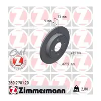 ZIMMERMANN Brake Disc Set for HONDA Jazz 5 GR_ GS_ 1.5 eHEV (Rear) 42510-TZE-J00