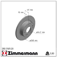 ZIMMERMANN Bremsscheiben + Bel&auml;ge f&uuml;r HONDA Accord 7 2.0 2.4 2.2i-CTDi hinten