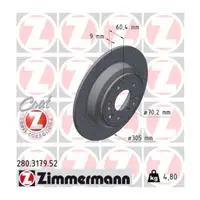 Zimmermann SPORT Brake Disc Set for HONDA Accord 8 CU CW with Automatic Transmission (Rear)