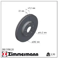 ZIMMERMANN Brake Disc Set for HONDA Civic 1.0/1.5 VTEC 1.6 i-DTEC (Front) 45251-TBA-A00
