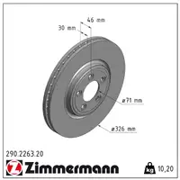 ZIMMERMANN Brake Discs + Brake Pads for JAGUAR S-Type 2, X200, XF 1, XJ, XK 2 (Front)