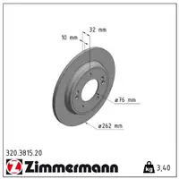 ZIMMERMANN Brake Discs for HYUNDAI IONIQ (AE) and KIA NIRO 1.6 GDI Hybrid (Rear)