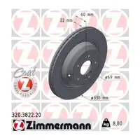 ZIMMERMANN Brake Disc Set for KIA Stinger CK 2.0 T-GDI 245/247/256 hp (rear)