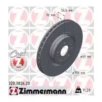 ZIMMERMANN Bremsscheiben Satz f&uuml;r KIA Stinger (CK) 3.3 T-GDI 364/366/370 PS vorne