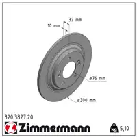 ZIMMERMANN Brake Disc Set for HYUNDAI Kona OS and KIA Optima JF (18-inch rear)