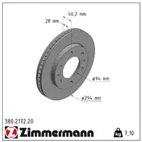 ZIMMERMANN Bremsscheiben f&uuml;r Mitsubishi L200 2.5DiD 128-178 PS ab 11.2005 vorne