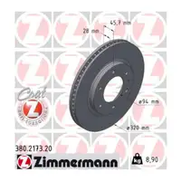 ZIMMERMANN Brake Disc Set for MITSUBISHI L200 KJ_ KK_ KL_ 2.2/2.4 DID-D (Front)