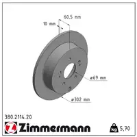 ZIMMERMANN Bremsscheiben Satz f&uuml;r Mitsubishi Grandis (NA) 2.4 2.0DI-D hinten