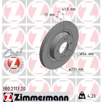 ZIMMERMANN Brake Disc Set for MITSUBISHI MIRAGE 1.2 SPACE STAR 1.0 1.2 (Front)