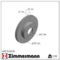 ZIMMERMANN Brake Discs + Pads + Wako for MERCEDES V-Class Vito 638 (model year 1998 and later) &ndash; front