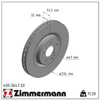 ZIMMERMANN Brake Disc Set for MERCEDES SL R129 280, 320, 500, 600 (Front) 1294212112