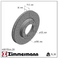ZIMMERMANN Bremsscheiben Satz f&uuml;r MERCEDES G-Klasse W461 W463 vorne 4634211500