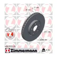 ZIMMERMANN Brake Disc Set for MERCEDES W/V177 W247 C/X118 H/X247 (Front) 2474210712