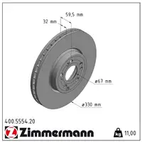 ZIMMERMANN Brake Disc Set for MERCEDES GLE V167 300 d 4MATIC 245 hp (front) 1674210601