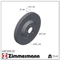 ZIMMERMANN Brake Disc Set for MERCEDES GLE V167 C167 (without Sport Package) &ndash; Front 1674210701