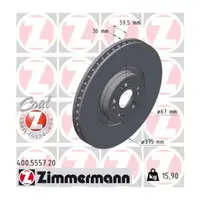 ZIMMERMANN Brake Disc Set for MERCEDES-BENZ GLE V167, C167, GLS X167 (Front) 1674210901