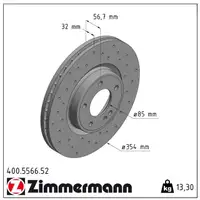 Zimmermann SPORT brake discs, pads, and sensor for Mercedes G-Class W463 G350d and G400d (Front)