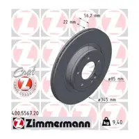 ZIMMERMANN Bremsscheiben Satz f&uuml;r MERCEDES G-Klasse W463 G350d G400d hinten 4634230100