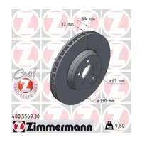 Zimmermann FORMULA S Bremsscheiben + Bel&auml;ge + Sensor f&uuml;r MERCEDES W206 S206 C300d vorne